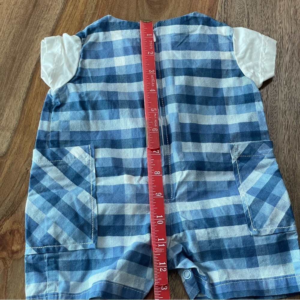 Vintage Tender Touch Baby Handcrafted Blue Plaid Cotton Romper Newborn-Preemie‎ - Picture 13 of 13